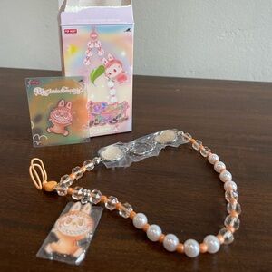 🧡NIB🧡Pop Mart Labubu Phone Charm - Happiness